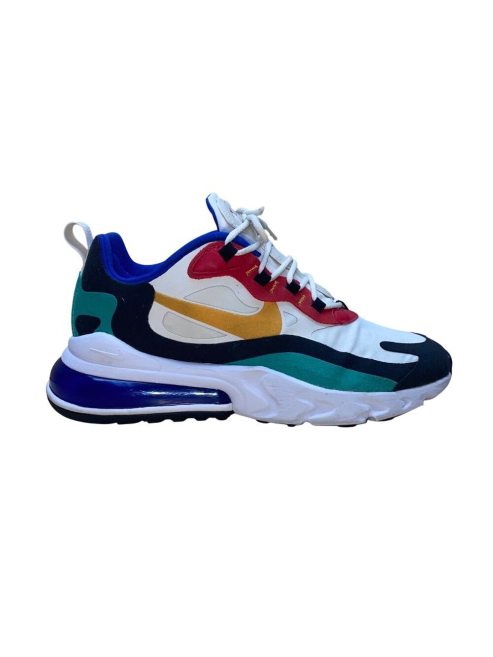 Nike Men’s White & Blue Multicolor Air Max 270 React Sneakers Size 8.5